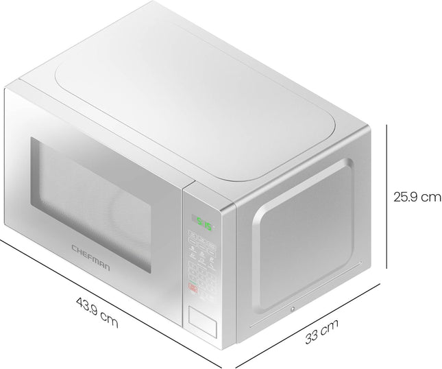 Chefman 20L 800W Digital Microwave Oven with Mirror Finish with Cosmetic Dent