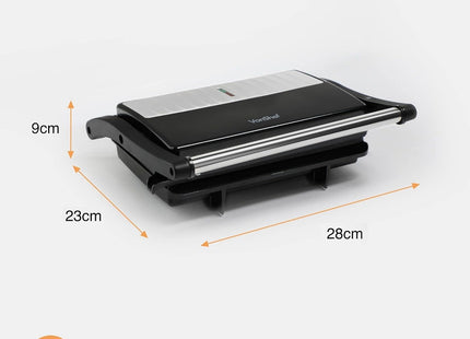VonShef Panini Press Grill – 2 Slice Sandwich Toaster, 1000W –  Black