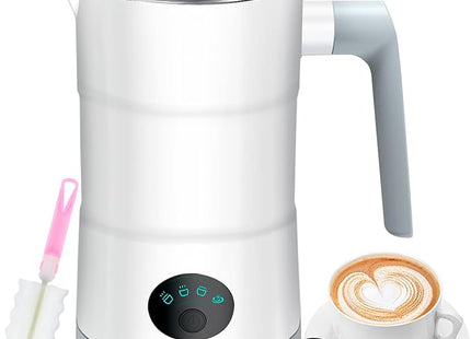 Milk Frother Electric – 4 in 1 Milk Steamer with Automatic Shut-Off – White & Blue