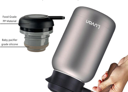Luvan 2L Thermal Coffee Carafe – 316 Stainless Steel, Vacuum Insulated, Wood Grip