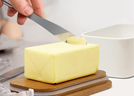Joeji's Ceramic Butter Dish – 500ml Container with Bamboo Lid & Silicone Seal