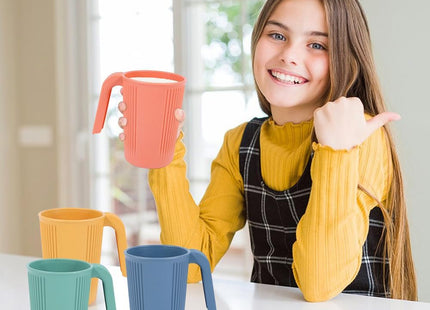 Milaosk 4-Piece Unbreakable Plastic Cups – Reusable 350ml Mugs with Handles