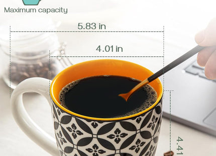 DOWAN Ceramic Coffee Mugs Set, 19oz/560ml Ceramic, Multicolor – 6 Piece