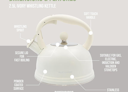 Blackmoor Callisto Whistling Kettle – 2.5L Stainless Steel