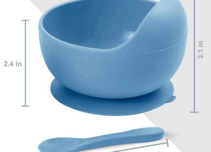 Xabono Baby Suction Plate & Spoon Set – Light Blue