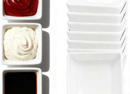 sinzau Square Plastic Dipping Bowls – 12 Pieces Small Snack Bowls