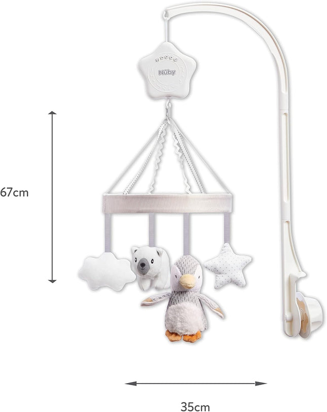 Nuby Penguin Musical Cot Mobile – Spinning Baby Crib Mobile with Lullabies