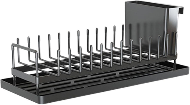 Compact Dish Drying Rack with Drainboard – Rustproof Kitchen Counter Dish Drainer