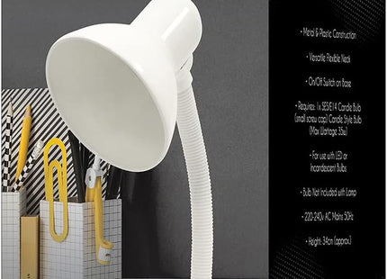 HOMELIFE 35W 'Classic' Flexi Desk Lamp – Diamond White