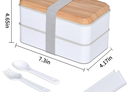 TOPESCT Bento Box for Adults – 1400ML Two-Tier Lunchbox with Cutlery