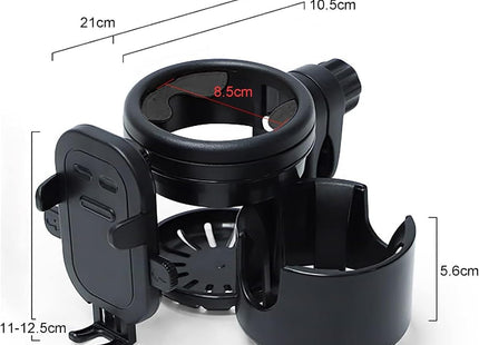 Cubble 3-in-1 Universal Cup & Phone Holder – For Prams, Bicycles & Wheelchairs