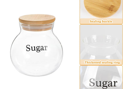 Gzsekken 2-Pack Airtight Glass Coffee Storage Jars – 1.8L Containers with Bamboo Lids