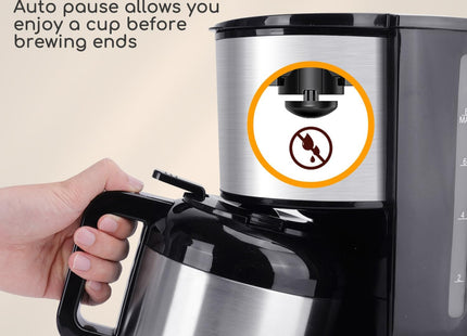 Aigostar Filter Coffee Maker – 1.2L Programmable Drip Coffee Machine