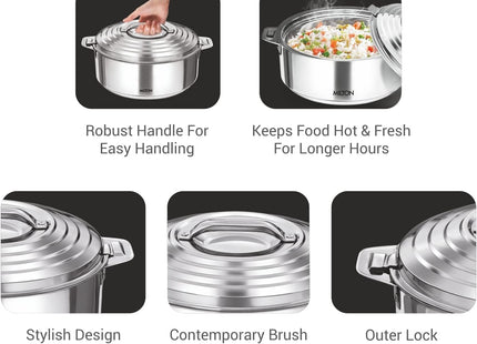 MILTON Galaxia 1000 Insulated Stainless Steel Casserole – 1.25L