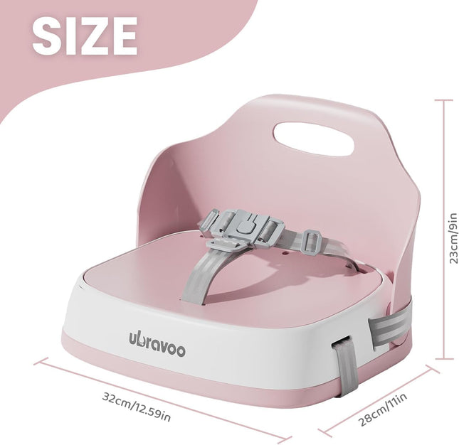 UBRAVOO Portable Booster Seat Pink – Travel Baby Dining Chair with Harness