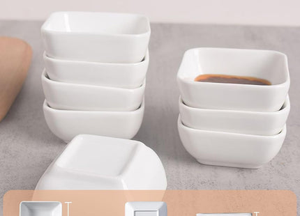 sinzau Square Plastic Dipping Bowls – 12 Pieces Small Snack Bowls