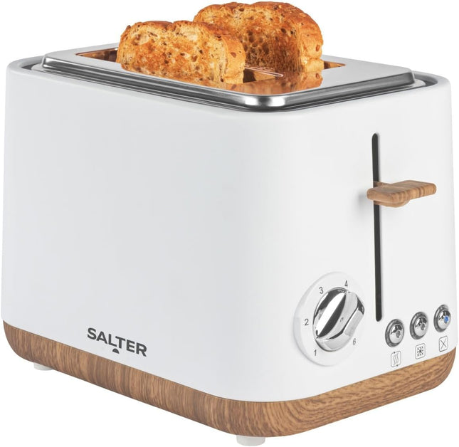 Salter Toronto 2-Slice Toaster – Wide Slot, 6 Browning Levels, White