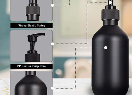 TUAKIMCE 3PC Wall Mount Soap Dispenser Set – 500ml Bottles with Labels & Racks