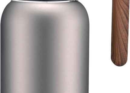 Luvan 2L Thermal Coffee Carafe – 316 Stainless Steel, Vacuum Insulated, Wood Grip