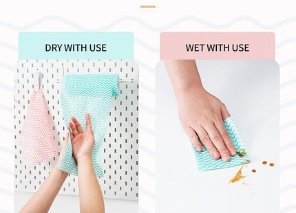 SUZZYVINE Reusable Cleaning Cloths – 60 Pack Multi-Purpose Handi Wipes, Quick-Dry, Lint-Free, Machine Washable Dish Towels (3 Colours)
