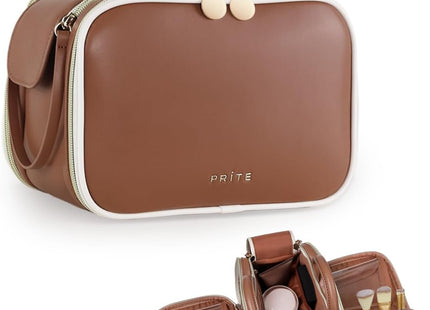 Prite Makeup Bag – Large Capacity Travel Cosmetic Bag with Side Openings