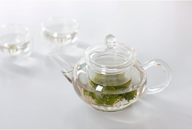 GOLDBEARUK Clear Glass Teapot with Infuser – 250ml Small Glass Teapot