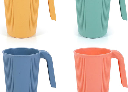 Milaosk 4-Piece Unbreakable Plastic Cups – Reusable 350ml Mugs with Handles