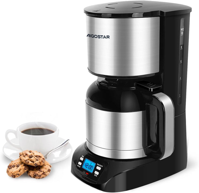 Aigostar Filter Coffee Maker – 1.2L Programmable Drip Coffee Machine