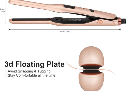 Mini Ceramic Pencil Hair Straightener – Rose Gold (For Short Hair, Pixies & Beards)