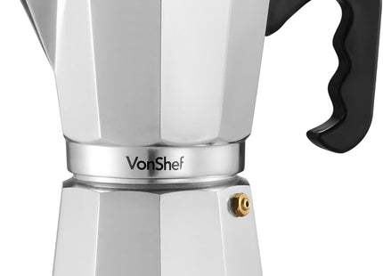 VonShef 6-Cup Stovetop Coffee Maker – 300ml Italian Espresso Moka Pot