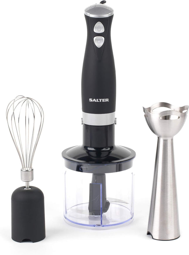 Salter 3-in-1 Hand Blender Set – Chopper, Whisk & Blender, 500ml Bowl, 350W - Used