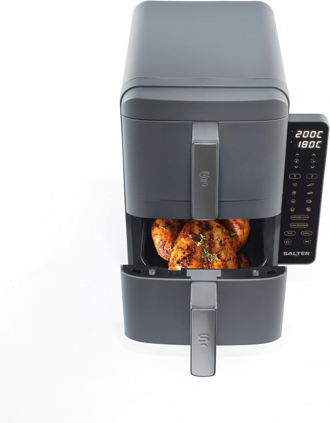 Salter VertiLayer Stackable Air Fryer – 9L Dual Drawer, 4-Layer Cooking, 2400W