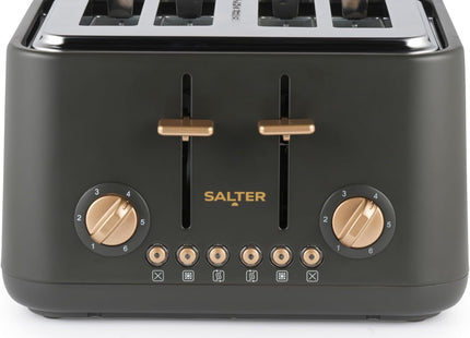 Salter Pebble 4-Slice Toaster – Wide Slots, 6 Browning Levels, Charcoal, 1630W