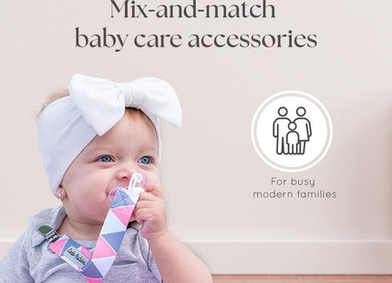 Dodo Babies Pacifier Clip & Teether Toy Set – 4 Pacifier Clips