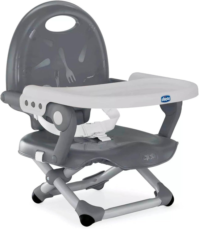 Chicco Pocket Snack Booster Seat Dark Grey, Adjustable Dining Chair - Used