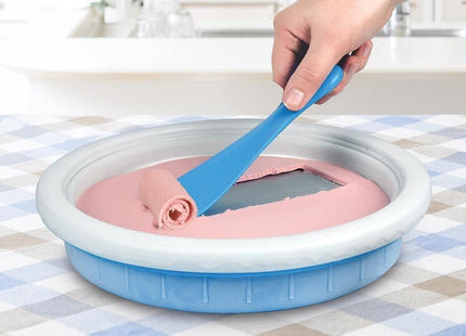 Treat Factory Rolled Ice Cream Maker, Frozen Dessert Plate with Scoop, Scraper & Spoon-Straw