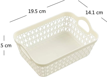 Bblina Mini Storage Tray, Plastic Storage Basket Trays Set of 12 With Handles, (White/Grey)