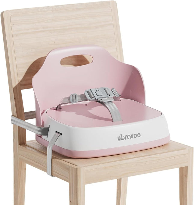 UBRAVOO Portable Booster Seat Pink – Travel Baby Dining Chair with Harness