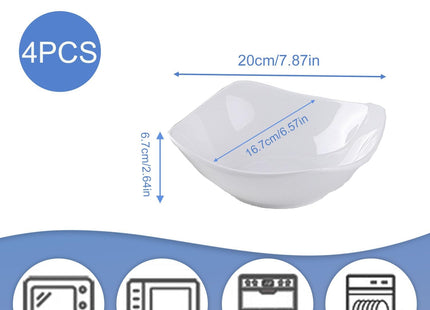 Sightday 4PCS Ceramic Pasta Bowls – White Dinner Plate Set