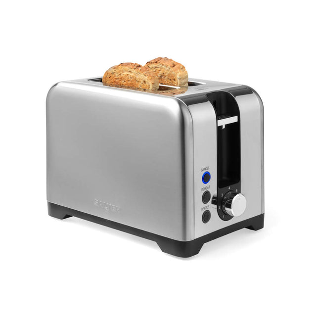 Salter Stainless Steel 2 Slice Toaster – Silver, Wide Slots, 7 Browning Levels