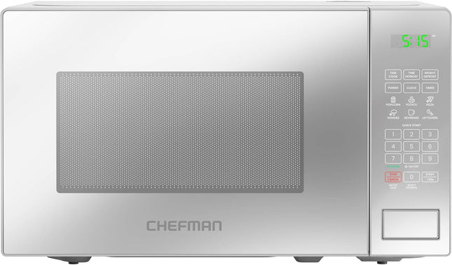 Chefman 20L 800W Microwave Oven with Mirror Finish – Digital Controls