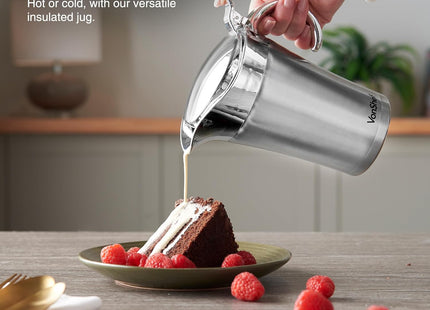 VonShef 750ml Double-Wall Stainless Steel Gravy Boat for Gravy, Custard & Cream