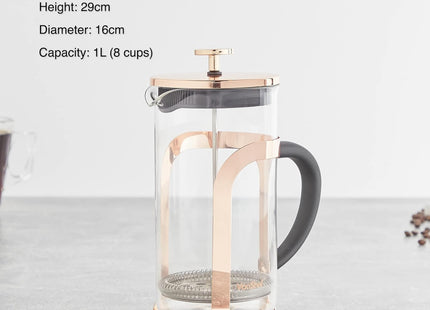VonShef 8-Cup Cafetiere – 1L French Press Coffee Maker