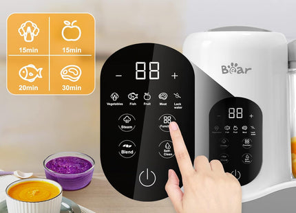 Bear One-Step Baby Food Maker & Steamer Blender – 400ml  (Beige)