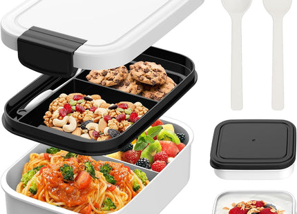 BIBURY Leakproof Bento Lunch Box – 1.9L, 4 Compartments - Grey