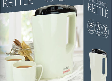 KitchenPerfected 1000W 0.9L Corded Lightweight Travel Kettle with 2 Cups