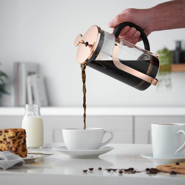 VonShef 8-Cup Cafetiere – 1L French Press Coffee Maker