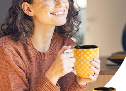 DOWAN Ceramic Coffee Mugs Set, 19oz/560ml Ceramic, Multicolor – 6 Piece