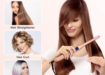 Mini Ceramic Pencil Hair Straightener – Rose Gold (For Short Hair, Pixies & Beards)