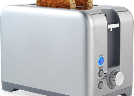 Salter Aspen 2-Slice Toaster – Wide Slots, 7 Browning Levels, 930W, Silver